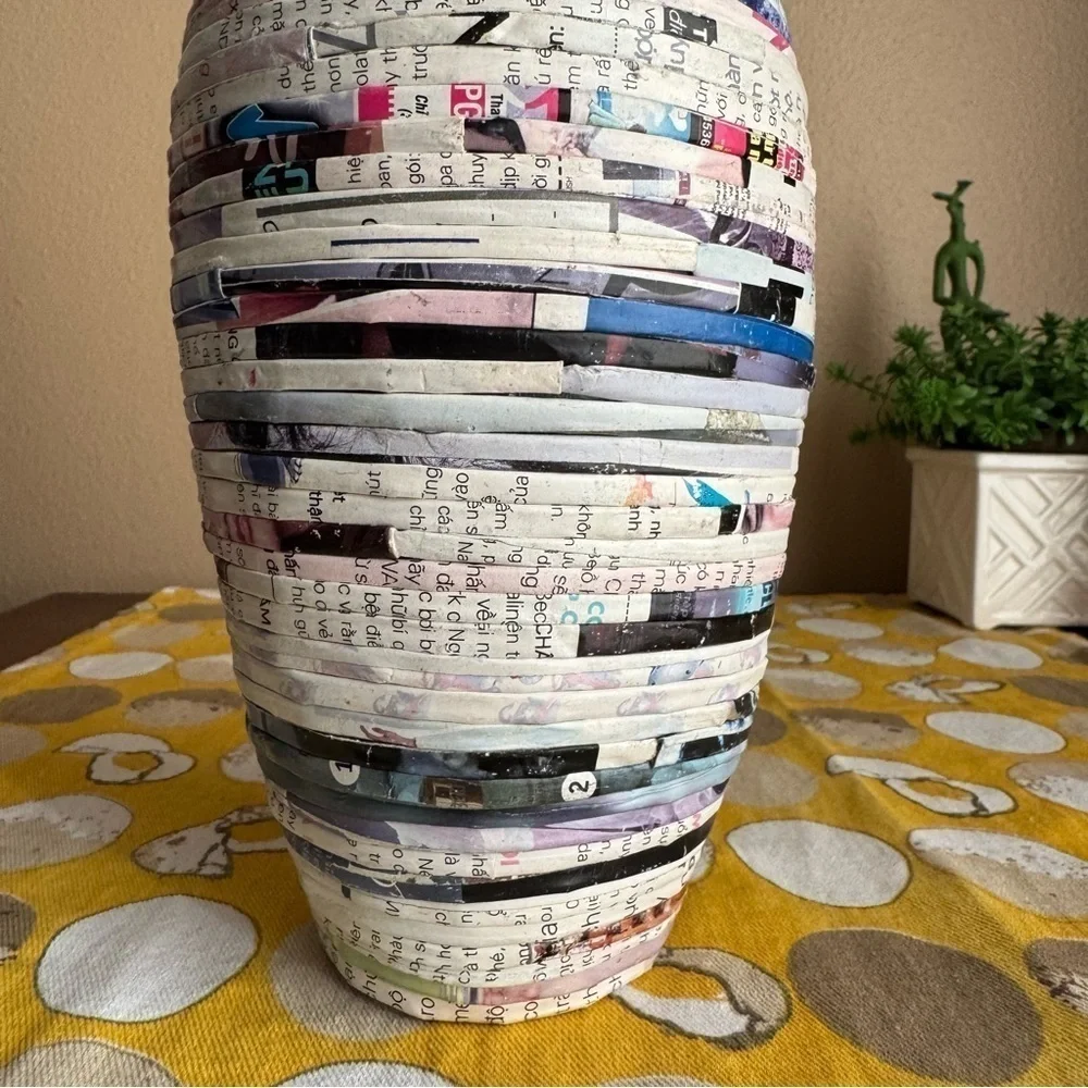Handmade coiled magazine vase